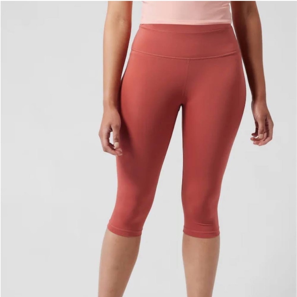 BRAND NEW: Athleta “Accelerate” Crop in Muted Red - Size XS